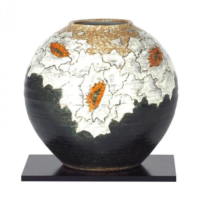 公式 グッズ 九谷焼 良則作 8号花瓶 牡丹 N175-03 【1747664237】(10125円)