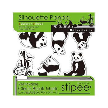 Stipee スティッピー 貼って剥がせるクリアブックマーク 付箋 ふせん モノクロシルエット シルエットパンダ Stp 053 Pocket Company 通販 Yahoo ショッピング