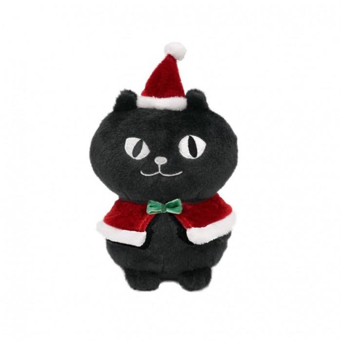 黒猫ぬいぐるみ サンタネコマン ブラック 12.5cm クリスマス雑貨