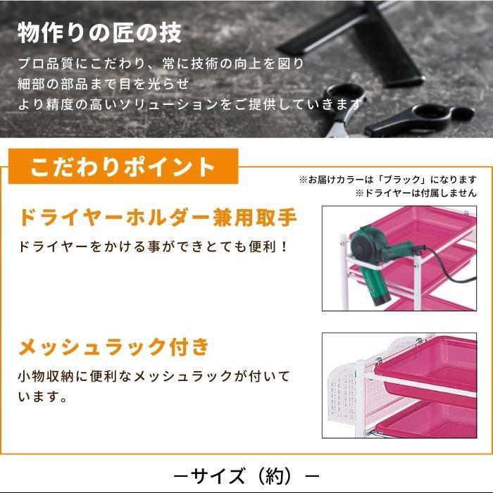 トレーワゴン キャスター付き ブラック 美容室 サロン 収納ラック スタンダード_1