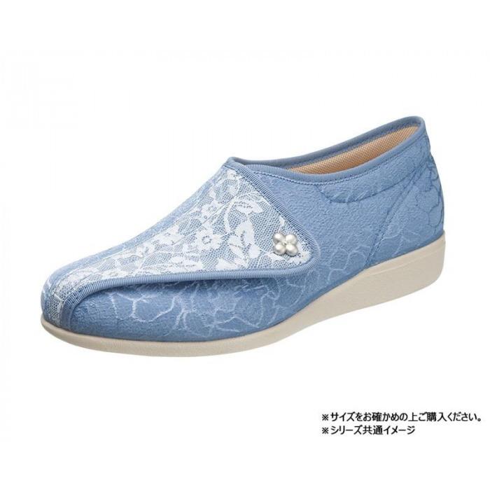 介護シューズ 快歩主義 21.5cm ブルー ホワイト 軽量 つまずきにくい_2