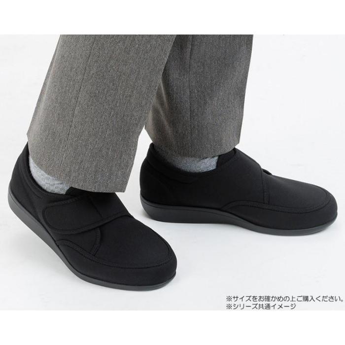 ウォーキングシューズ 介護靴 4E 幅広 屈曲性 軽量 日本製 ブラック 26.0_3