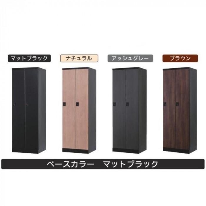 ロッカー 2人用 W600 内筒交換錠 下段オープン コートフック ブラウン_1