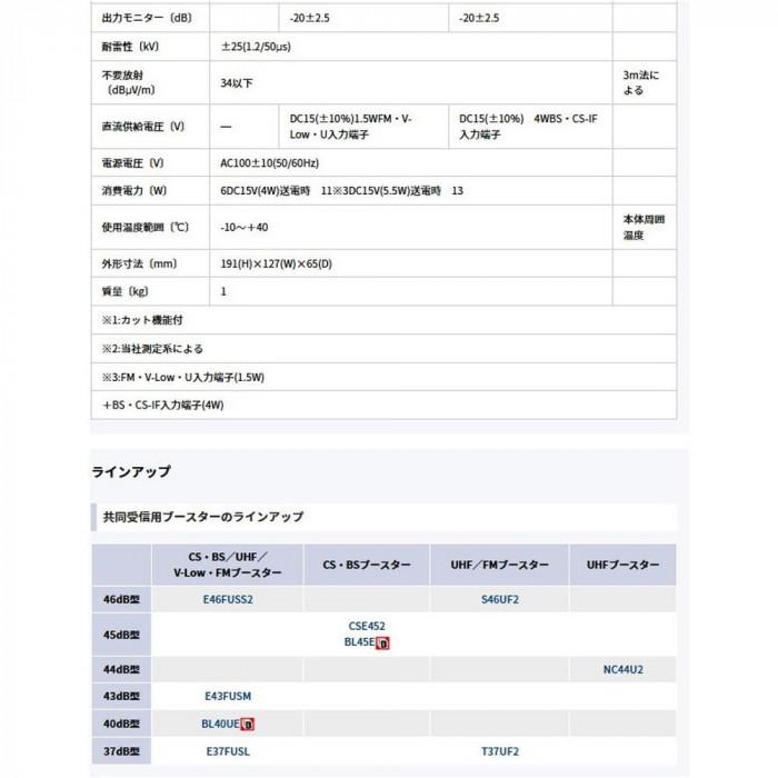 ブースター 4K 8K放送対応 CS BS UHF 高シールド型 日本の画像