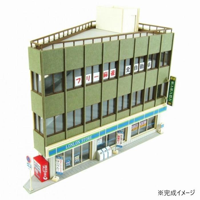 ビル ジオラマ キット 鋭角ビルA コンビニ 1/150 スケール 模型