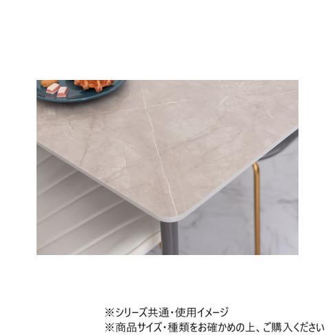 スクエアテーブル グレー 大理石調 正方形 80cm 組み立て式 木脚 モダン_6