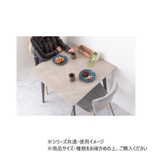 スクエアテーブル グレー 大理石調 正方形 80cm 組み立て式 木脚 モダン_7