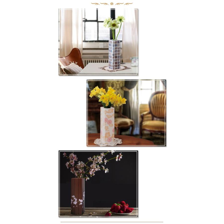 花瓶カバー 3枚セット ペットボトル用 着せ替え タイル柄 花柄 和柄