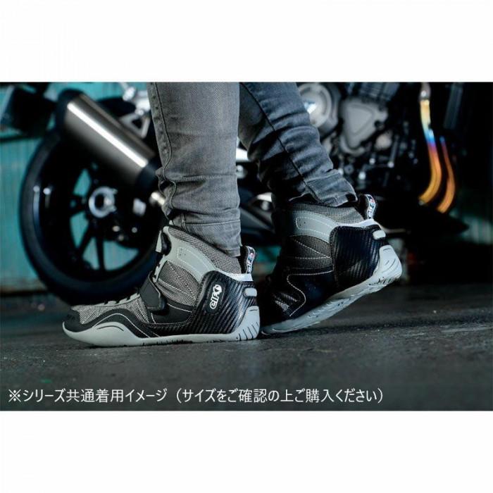 モーターサイクルシューズ グレー 26.5cm 通気性 透湿性 人工皮革_4