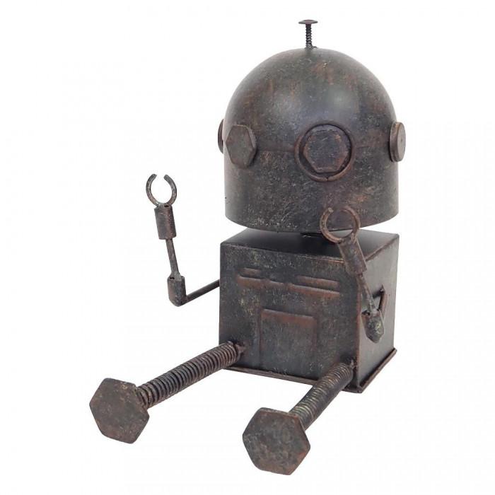 ブリキオブジェ メタルロボット4号 大 置物 雑貨 アンティーク風