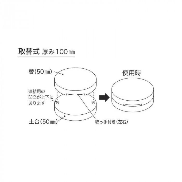 中華まな板 円形 400×100mm 替50mm 衛生管理 プロ用 日本製の画像