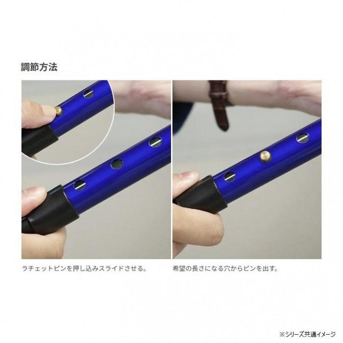 4点杖 U字型 ゲル入りグリップ 70?90cm調節 ブラック 多点杖 高齢者_3