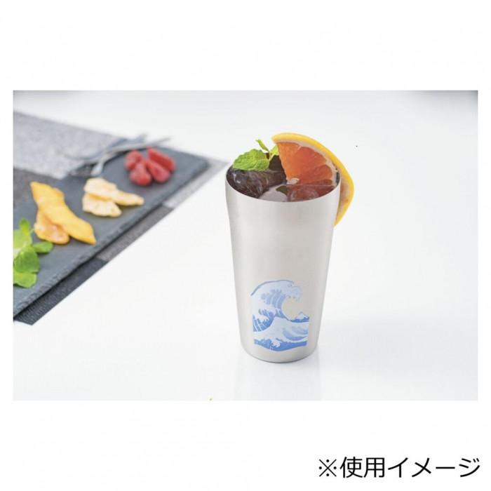 ステンレスタンブラー 420ml 2個組 富士柄 冷たい飲み物で色変化 日本製の画像