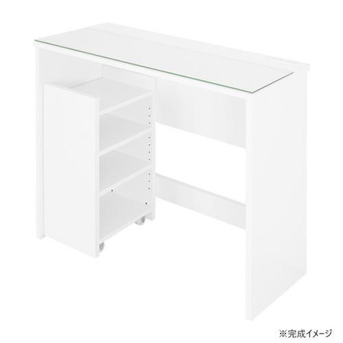 【新品】大容量 収納 コスメ ワゴン ドレッサー アンテーク コンパクト　白 コスメデスク サイドワゴン付き 鏡なし ドレッサー 収納 コンセント