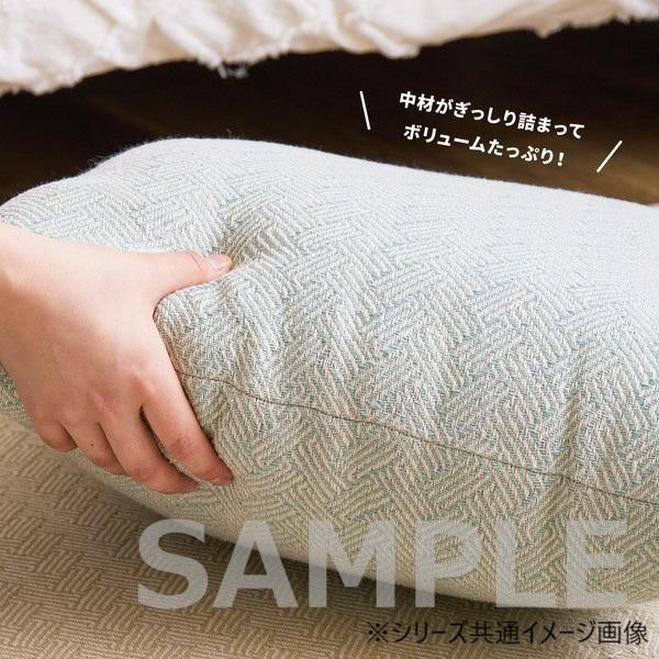 インド綿背当てクッション 45cm 2個組 タッセル付き 吸湿速乾 グリーン_2