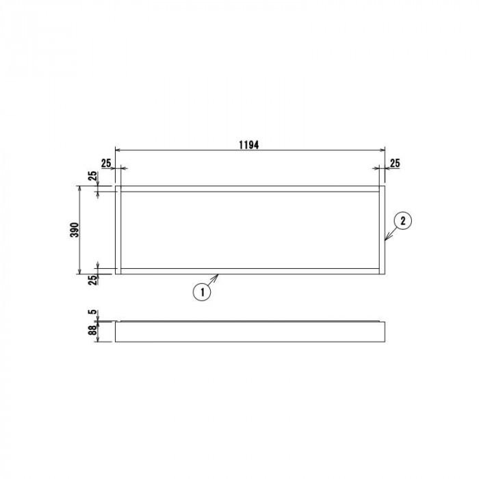書庫用ベース 1194×390×88mm ブラック 4×3用 スチール製 耐荷重200kgの画像