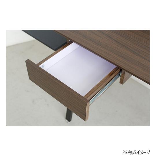 デスク 幅134cm ブラウン 可動テーブル付 スチール脚 お客様組立品の画像