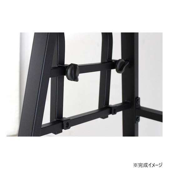 デスク 幅134cm ブラウン 可動テーブル付 スチール脚 お客様組立品の画像
