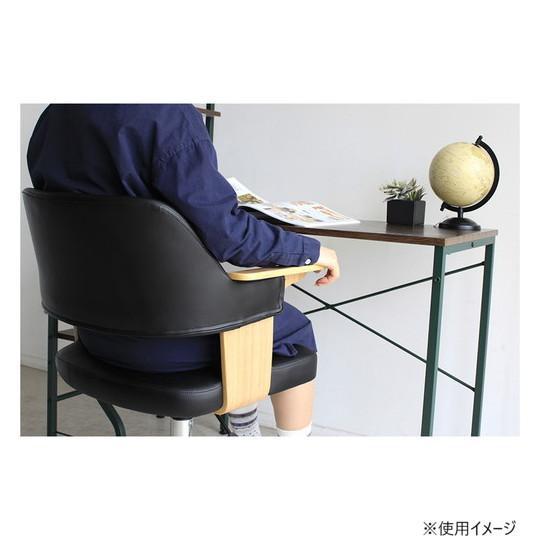 オフィスチェア 曲木デザイン 合成皮革 昇降式 キャスター付き