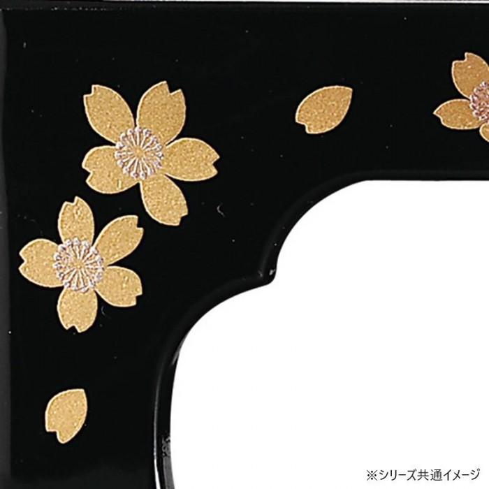 仏膳 7.0寸 黒内朱 蒔絵 桜 仏具 お供え 膳 椀 箸 セット 法事 法要 霊供膳_1
