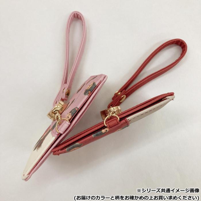 リール付きパスケース モンチッチちゃん ピンク 合皮 定期入れ 通学