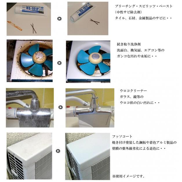 クリーナーセット 住まいの掃除 汚れ サビ 水垢 専用洗剤 スポンジ DVD付_2