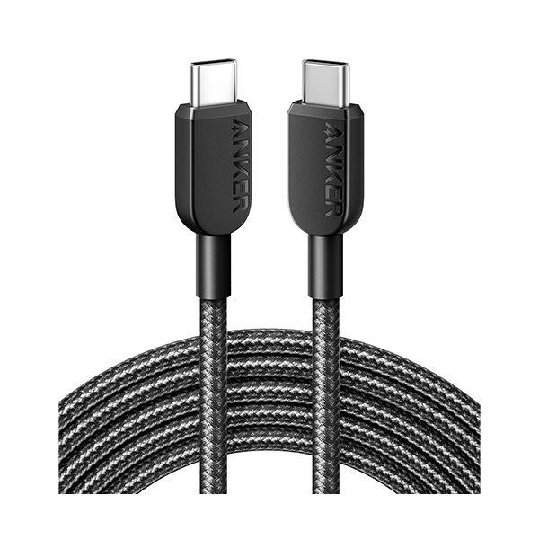 （まとめ） アンカージャパン ANKER 310 高耐久ナイロン USB-C＆USB-Cケーブル 0.9m ブラック A81E5011 1本 〔×5セット〕