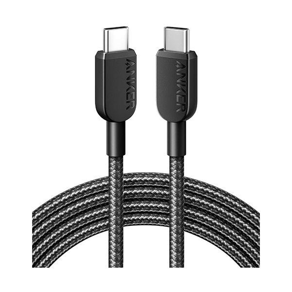 （まとめ） アンカージャパン ANKER 310 高耐久ナイロン USB-C＆USB-Cケーブル 1.8m ブラック A81E6011 1本 〔×5セット〕