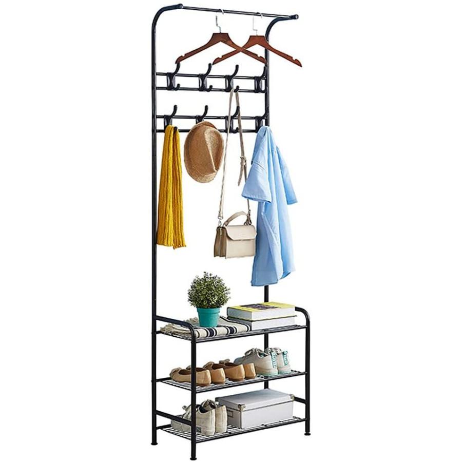 定番のお歳暮 3段棚付き 多機能収納ラック 洋服掛け コート掛けラック 靴収納 衣類収納 寝室 収納ラック 組立簡単 安定性拔群 Babylonrooftop Com Au