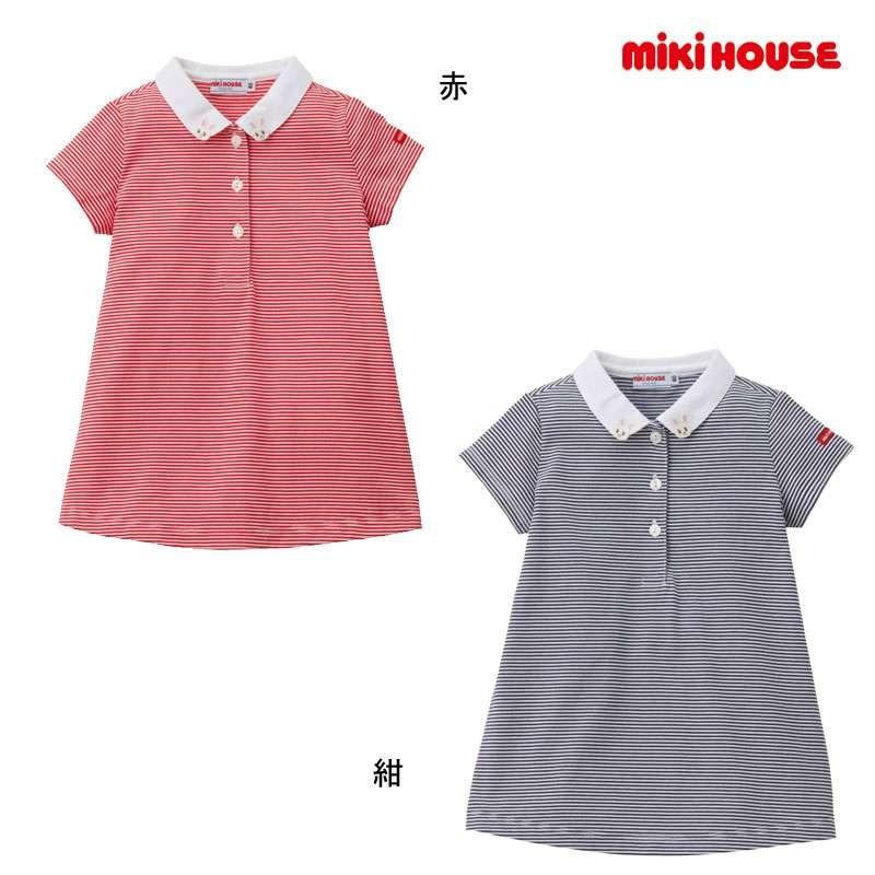 ミキハウス ワンピース ボーダー 総柄 衿付き ボタン 赤 紺 80 100cm Mikihouse 10 1906 7 01 80 Pockybear 通販 Yahoo ショッピング
