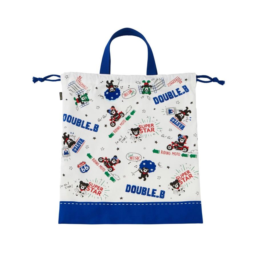 手紐巾着 体操着袋 持ち手付き 65 4057 267 ミキハウス ダブルｂ 総柄 コミック風 可愛い 子供用 キッズ 入園 入学 02t Pockybear 通販 Yahoo ショッピング