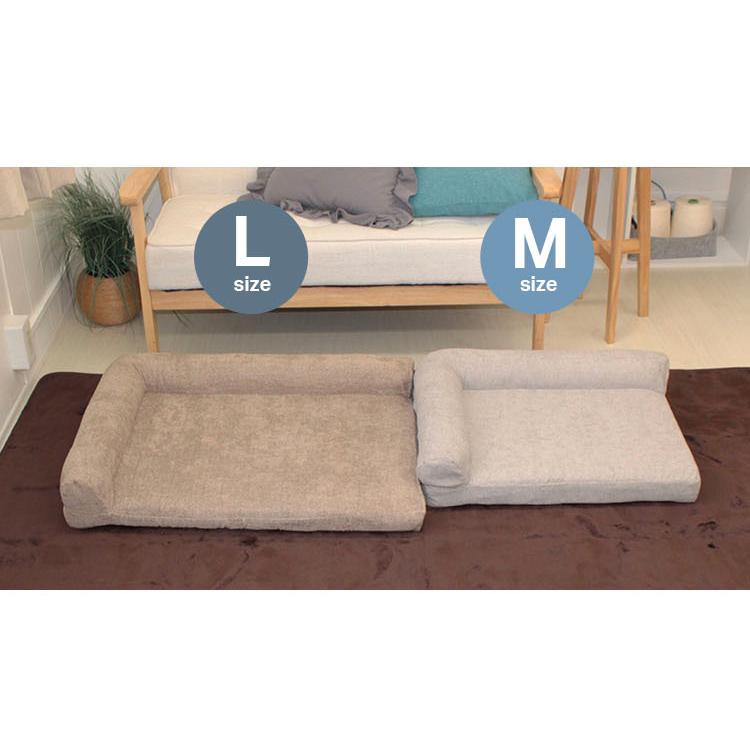 【訳あり】新品未使用 ペットベッド L字 スクエア 枕付 大型犬 多頭飼い 高齢犬 介護 マット 高反発 犬 ベッド XLサイズ スクエア カバー 取り外し可 洗える 抗菌 防臭