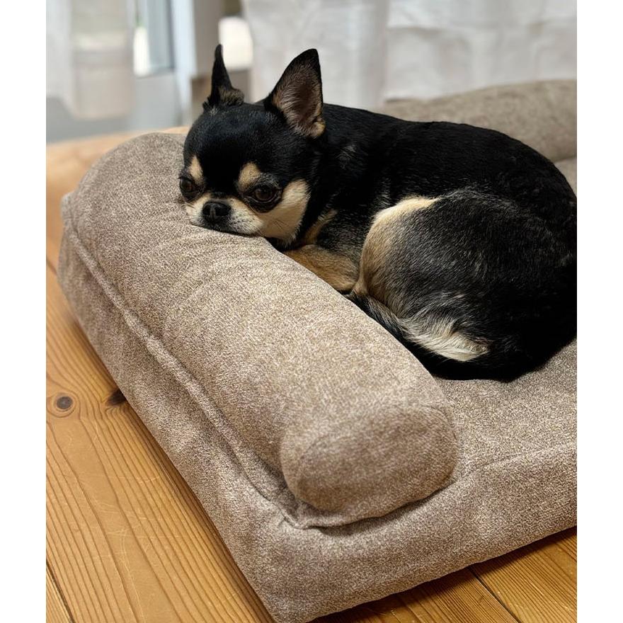 ペットベッド L字型 犬用 猫用 あごのせ 洗える ふかふか ソファ型 M