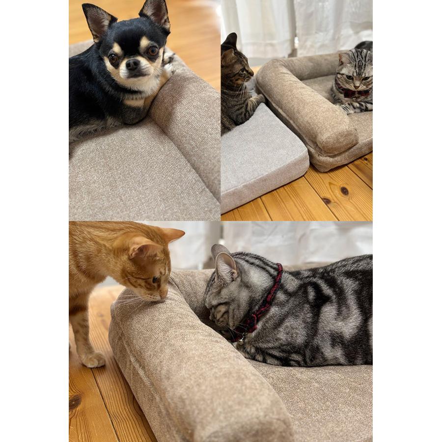 ペットベッドL ペットベッド L字型 犬用 猫用 あごのせ 洗える ふかふか ソファ型 M