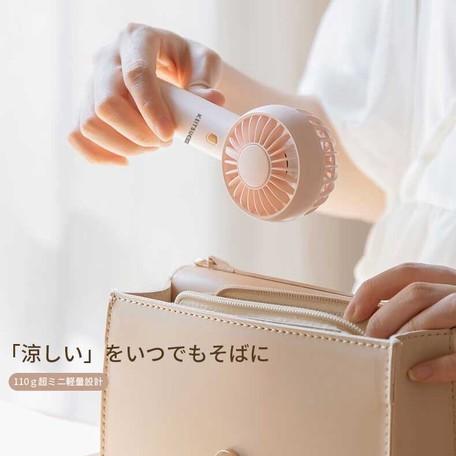 ハンディファン 新品 黒 充電式ミニハンディファン《plus+more》 スタンド＆ネック