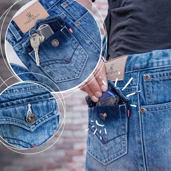 UK TRIDENT ハンドメイド デニム サコッシュ ショルダーバッグ メンズ