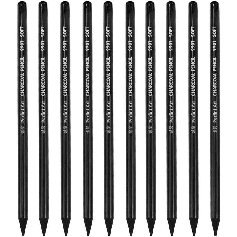 完成品 木炭筆 ソフト 木炭 画材 鉛筆 10本入り 画用木炭 色鉛筆 7.2mm 丸軸太 滑らか 折れにくい 黒 人物 動物 風景 スケッチ デッサン 速 木炭筆 ソフト 木炭 画材 鉛筆 10本入り 画用木炭 色鉛筆 7.2mm 丸軸太 滑らか 折れにくい 黒 人物 動物 風景 スケッチ デッ