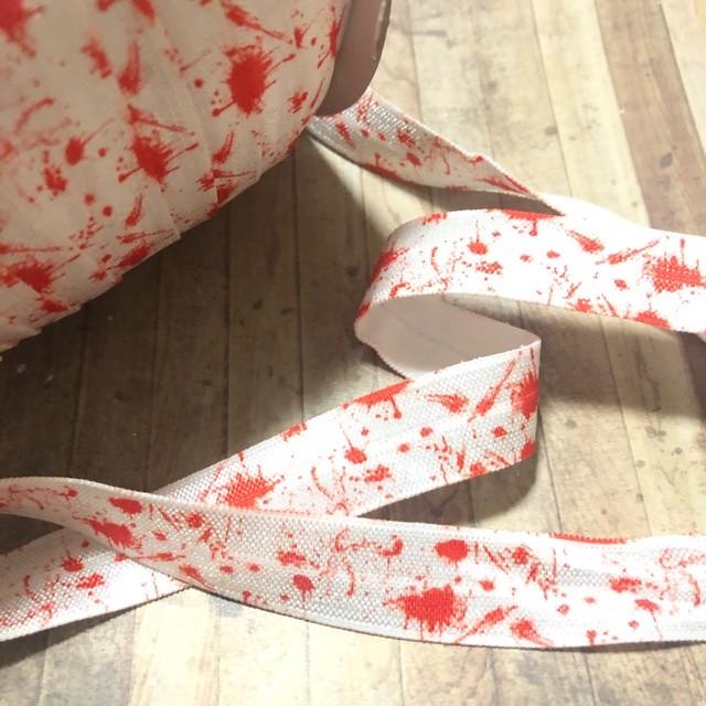 ハロウィン 伸縮性 ゴム リボン ブラッド 包帯 16mm 1ヤード : Guild  