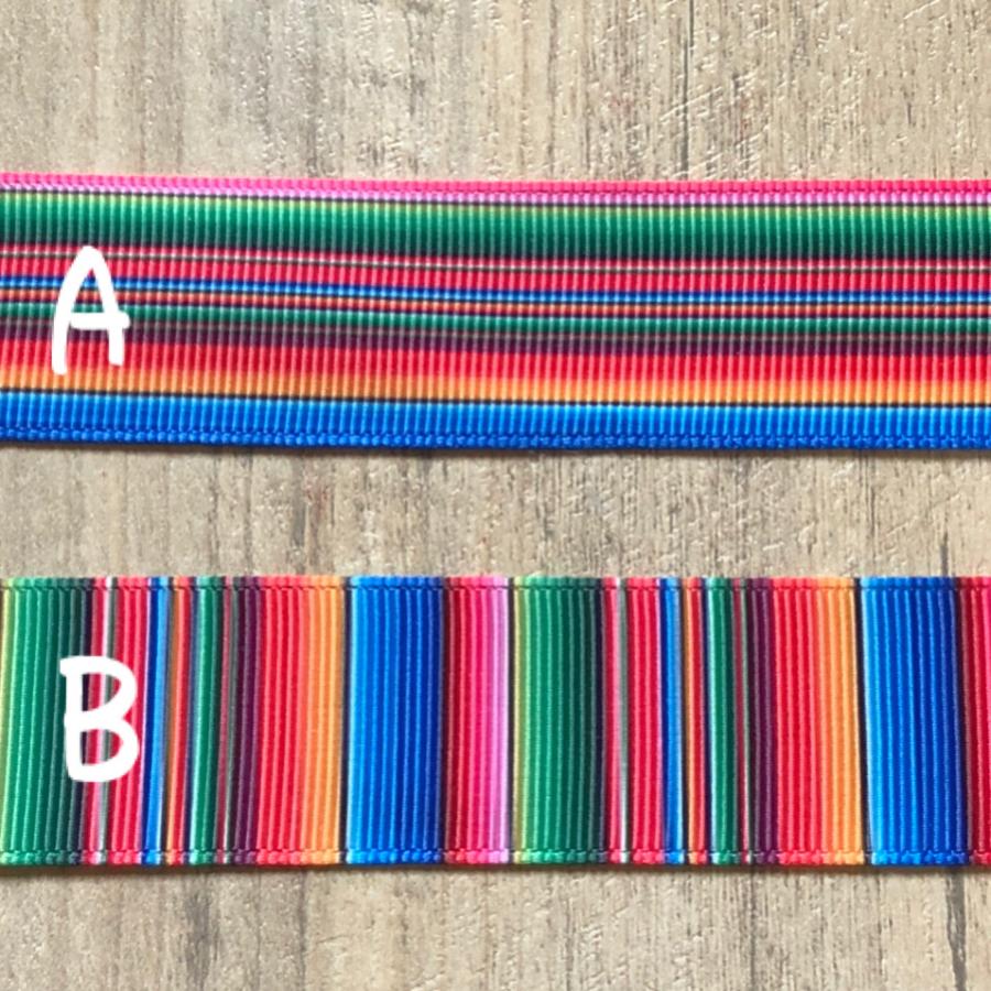 メキシカン ストライプ B グログラン リボン 25mm 1ヤード