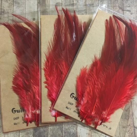 リアルフェザー 羽根 レッド 10枚セット 5-10cm 金具付き : Guild by