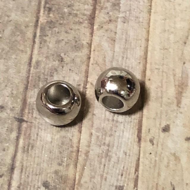 60個 10mm 大穴 プラスチック ビーズ シルバー |  | 01