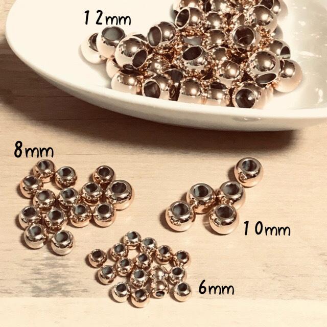 値下げ 12個 12mm 大穴 プラ ビーズ ピンク |  | 02