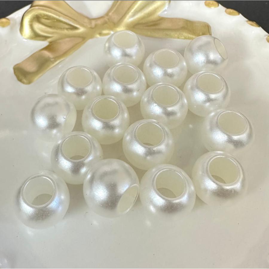 30個 12mm 大穴 プラスチック パール ビーズ |  | 01