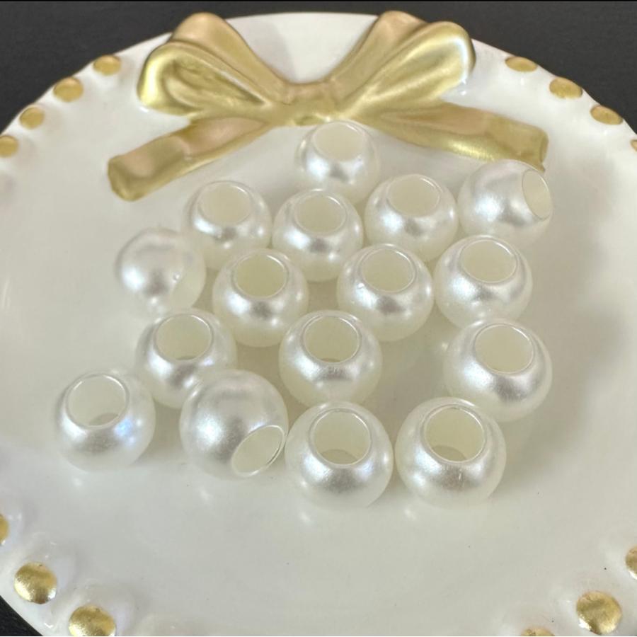 30個 12mm 大穴 プラスチック パール ビーズ |  | 02