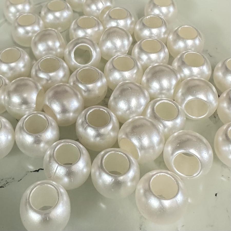 30個 12mm 大穴 プラスチック パール ビーズ |  | 04