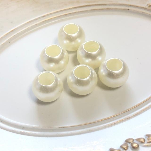 穴7.7mm 10個 16mm 大穴 プラ パール ビーズ |  | 03