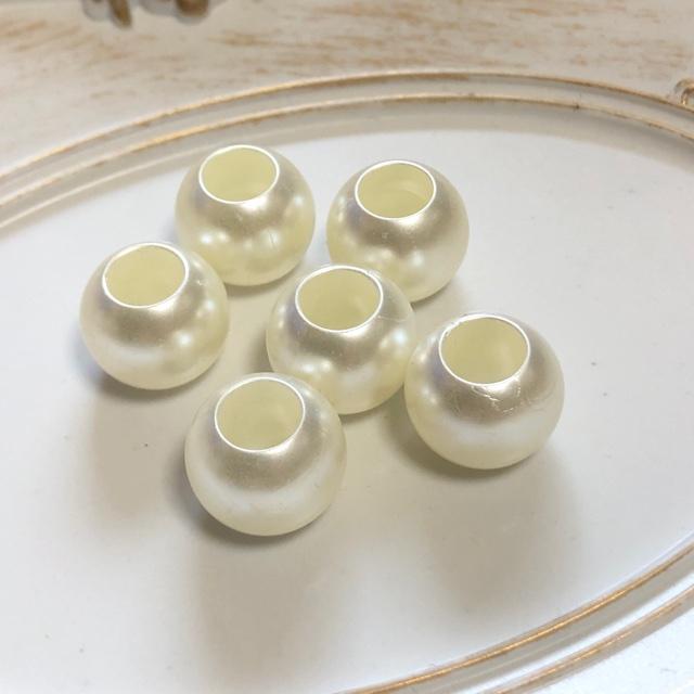 穴7.7mm 10個 16mm 大穴 プラ パール ビーズ |  | 04