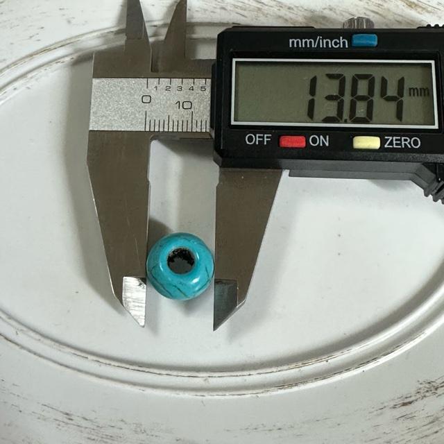 10個 ターコイズ ストーン 大穴 ロンデル ビーズ |  | 06