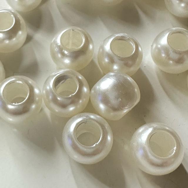 30個 12mm 大穴 プラ ビーズ  パールアイボリー |  | 04