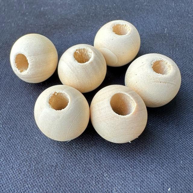 10個 18mm 大穴 木製 ウッド ビーズ 穴5.3-6.3mm |  | 01